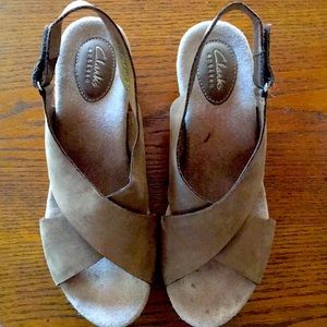 Clarks Wedge Sandals 10M